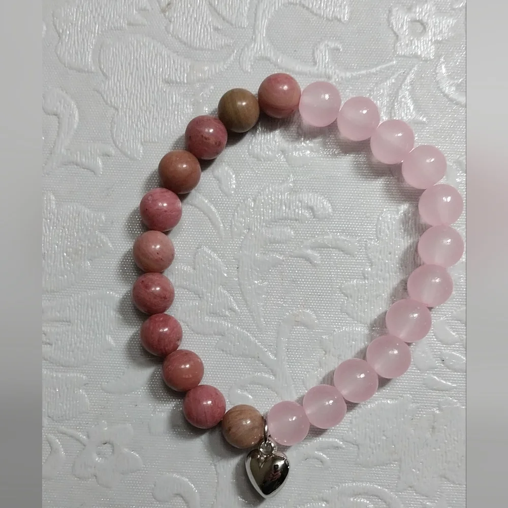 Pink Crystal Red Pattern Bracelet